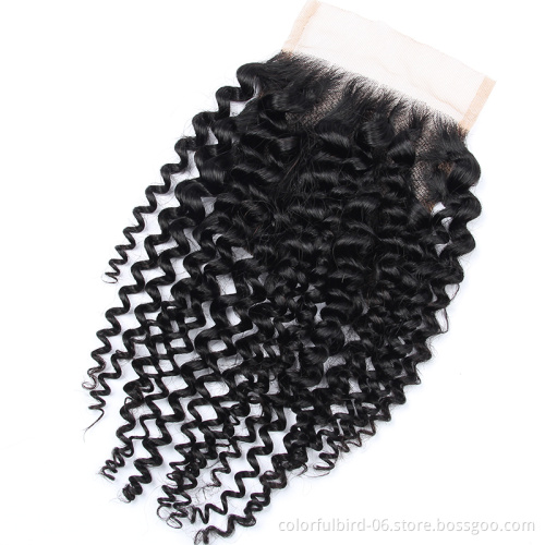 Free Sample Hair 4*4 Lace Closure Wholesale Brazilian Human Hair Extensions Unprocessed Raw Virgin hair jerry curly